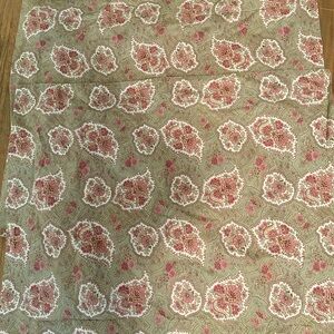 Pottery Barn  pink  Green Paisley Euro Pillow Sham Organic Cotton